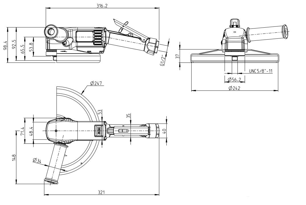 Atlas阿特拉斯LSV48 SA066-23角向打磨机结构图 Atlas阿特拉斯LSV48 SA066-23角向打磨机结构图
